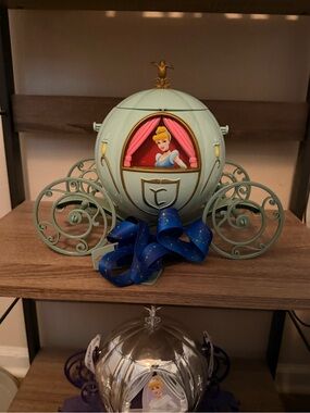 Disney Cinderella Light Blue and Gold Carriage Popcorn Bucket Decor